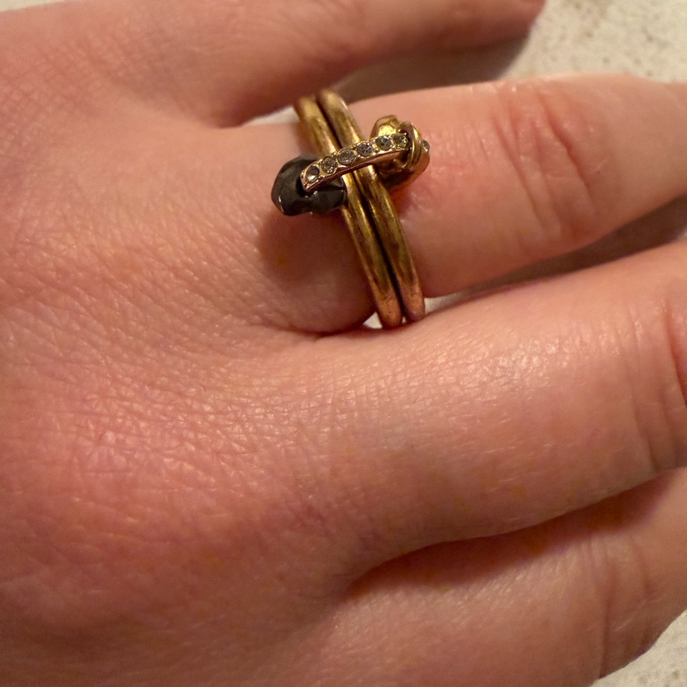 Coach Elegant Gold and Black Ring
